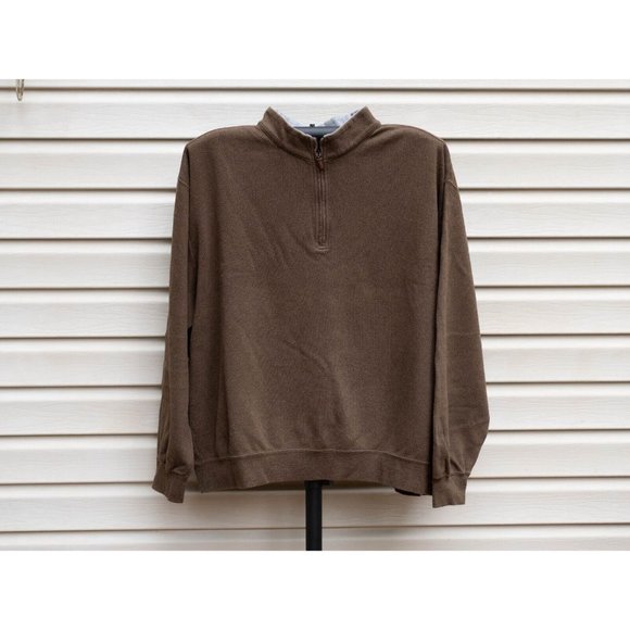 Peter Millar Other - Peter Millar Sweatshirt Men's 2XL Big & Tall Brown Mock Quarter-Zip Pullover